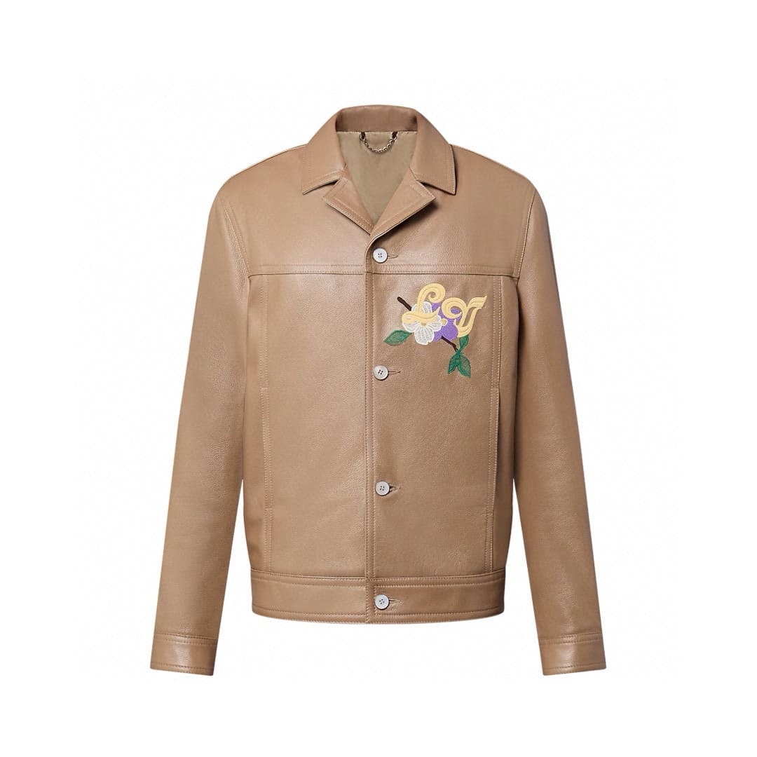 ÁO LOUIS VUITTON CARAMEL LEATHER JACKET TOP QUALITY AAA