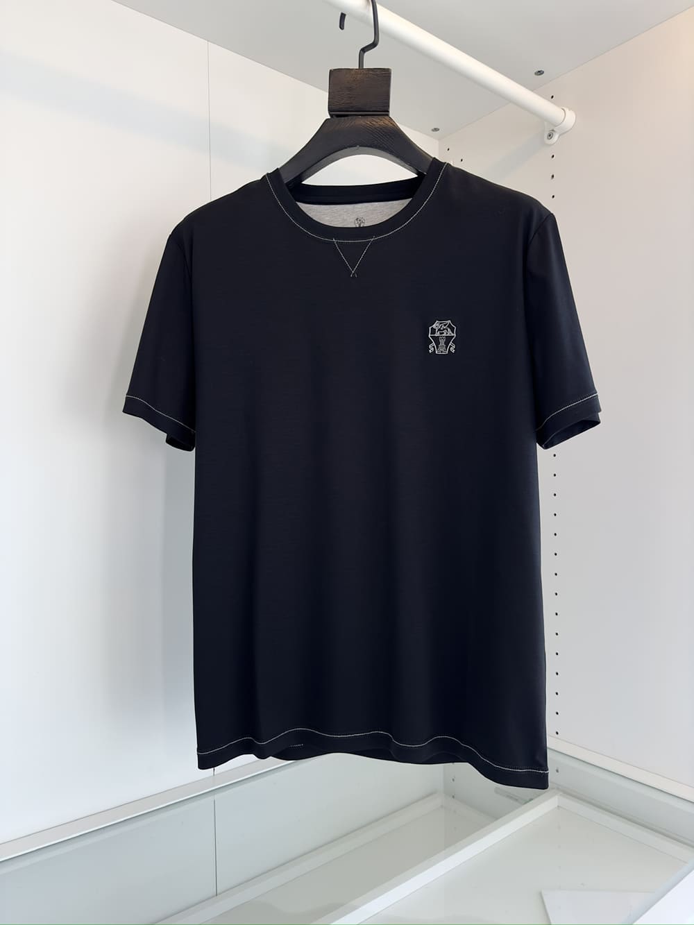 ÁO BRUNELLO CUCINELLI LOGO BLACK T SHIRT