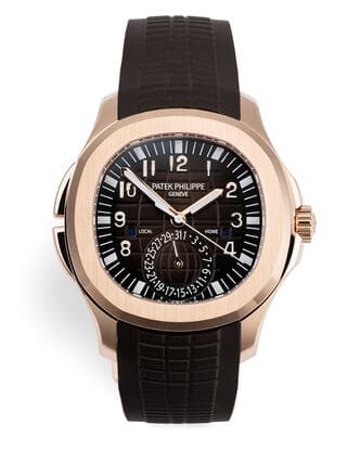 Đồng hồ Patek Philippe Aquanaut Travel Time 5164R Rose Gold mặt số màu trắng