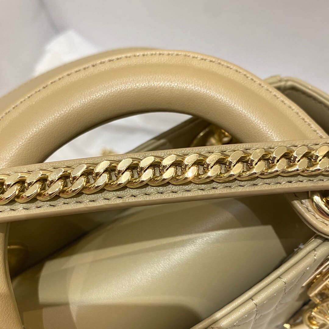 TÚI CHRISTIAN DIOR Lady Dior Bag Sand Cannage Lambskin
