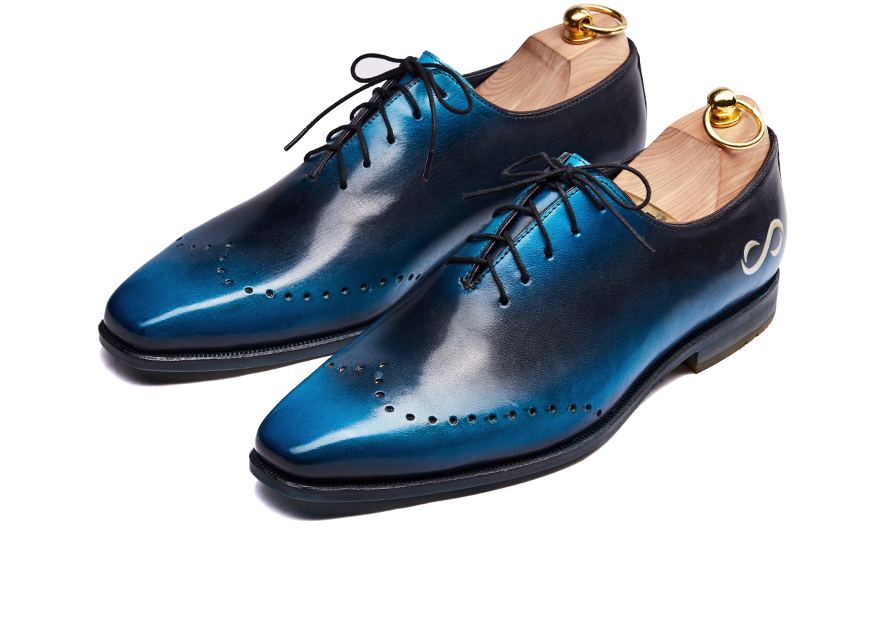 HENDERSON SHOES PERSONALIZATION THE HERO SAPPHIRE PAINTING HANDCRAFTED SHOES