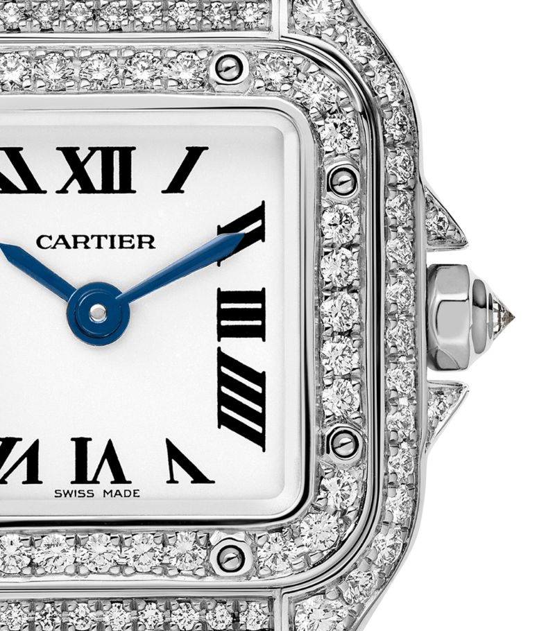 Đồng hồ CARTIER Mini White Gold and Diamond Panthère de Cartier Watch 20mm mặt số màu trắng