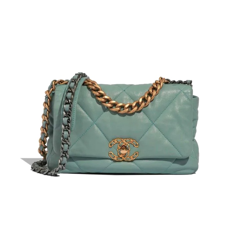 TÚI Chanel 19 Flap Bag Lamb Light Green
