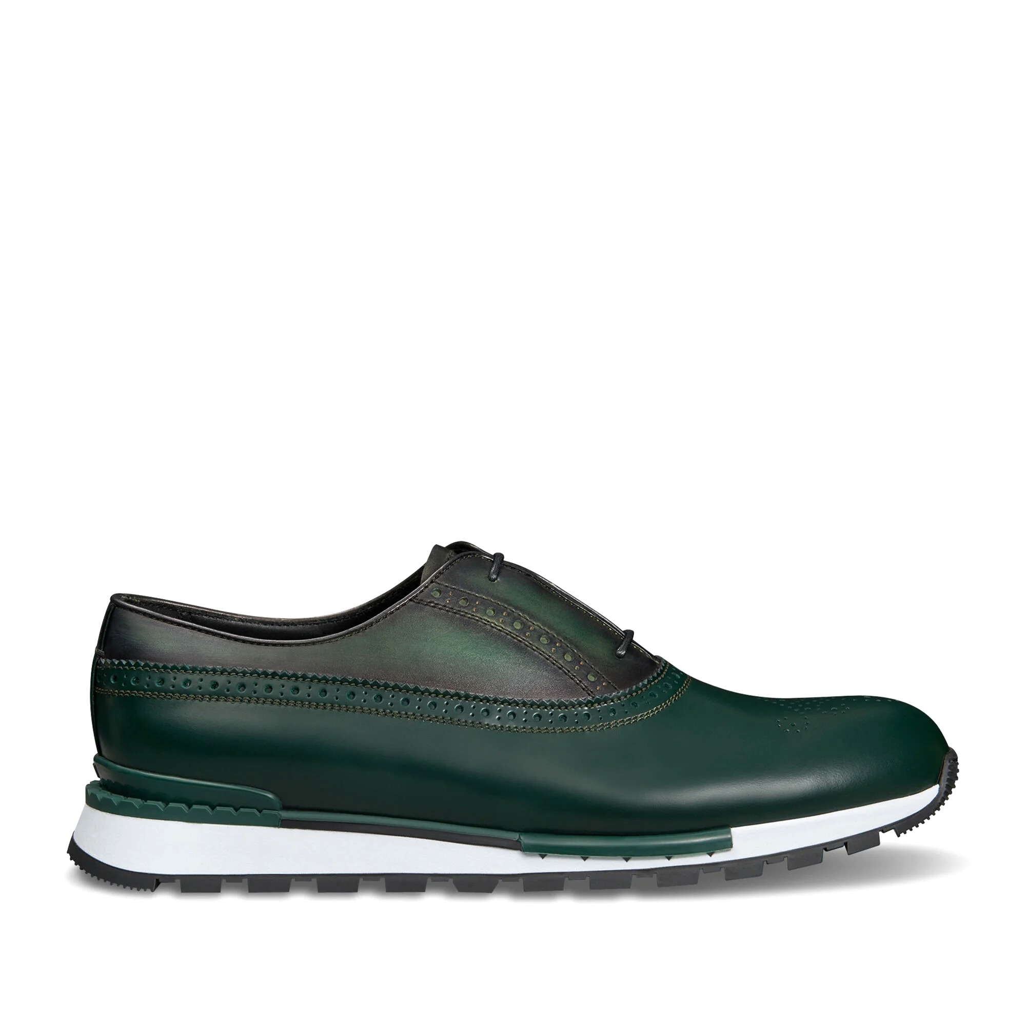 GIÀY BERLUTI Fast Track Leather Sneaker Beettle Green