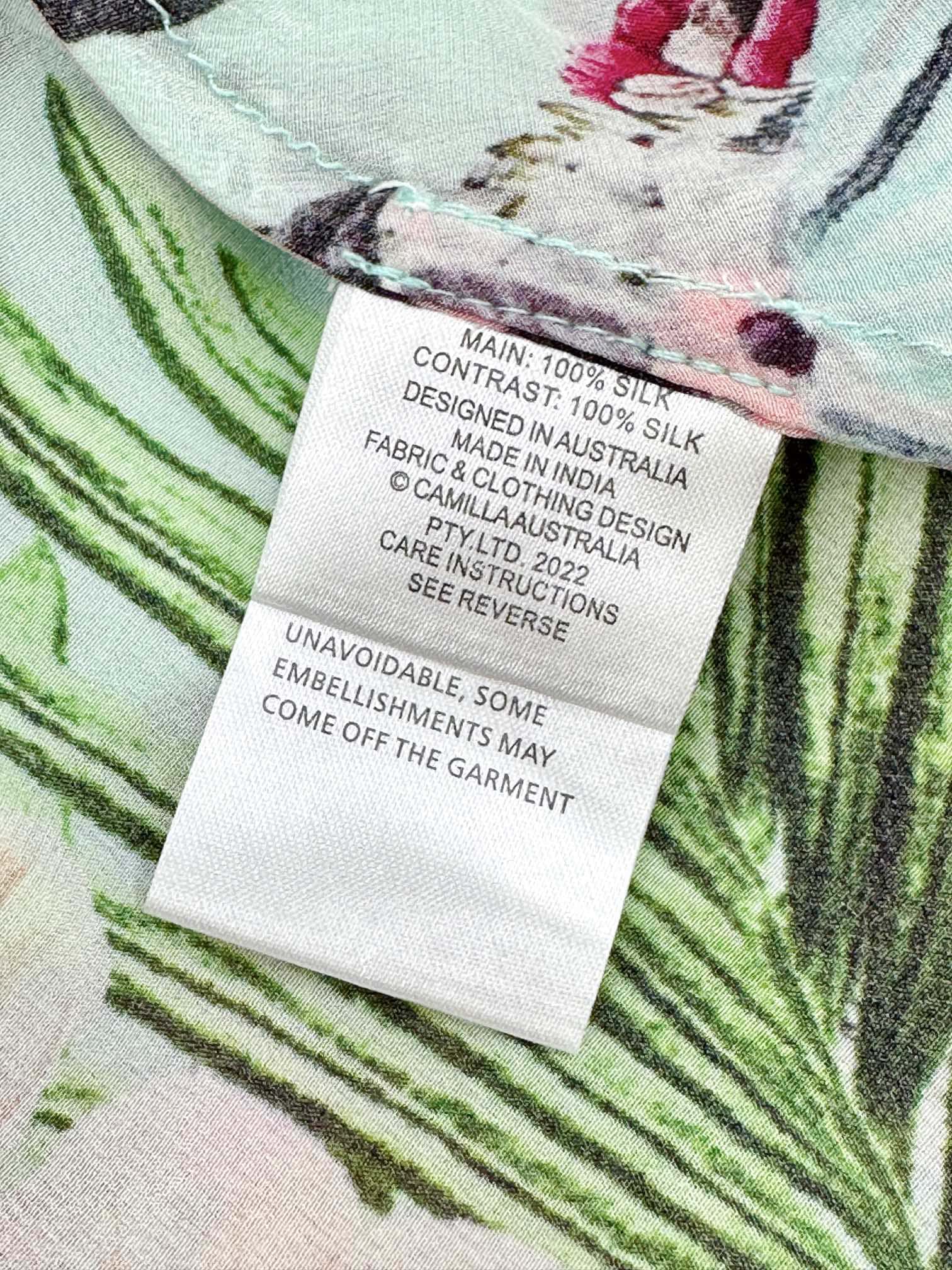 VÁY CAMILLA Silk Embellished V-Neck Midi Dress High Classy