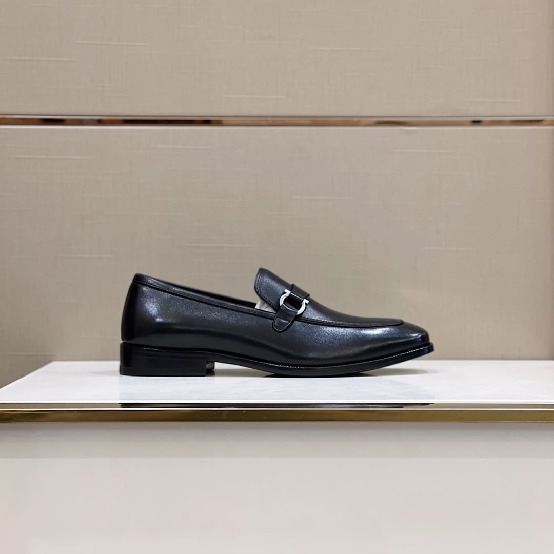 GIÀY SALVATORE FERRAGAMO LOAFER BLACK TOP QUALITY SHOES AAA
