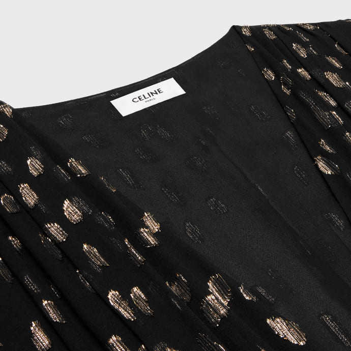 VÁY CELINE LONG DRESS IN FIL COUPÉ SILK GEORGETTE BLACK