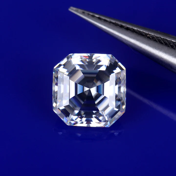 KIM CƯƠNG Asscher Cut Natural White Loose Moissanite Stone