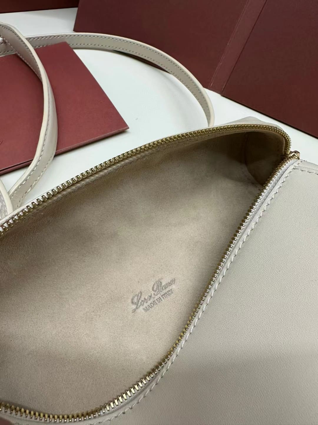 TÚI Loro Piana Women Extra Pocket L19 in Sheepskin Leather White