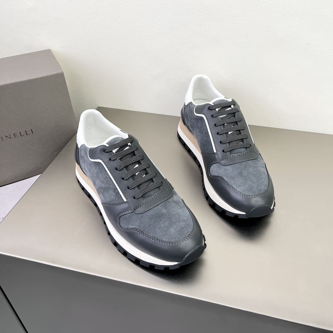 GIÀY BRUNELLO CUCINELLI SNEAKERS LOW TOP SHOES AAA DA BÊ KẾT HỢP DA LỘN