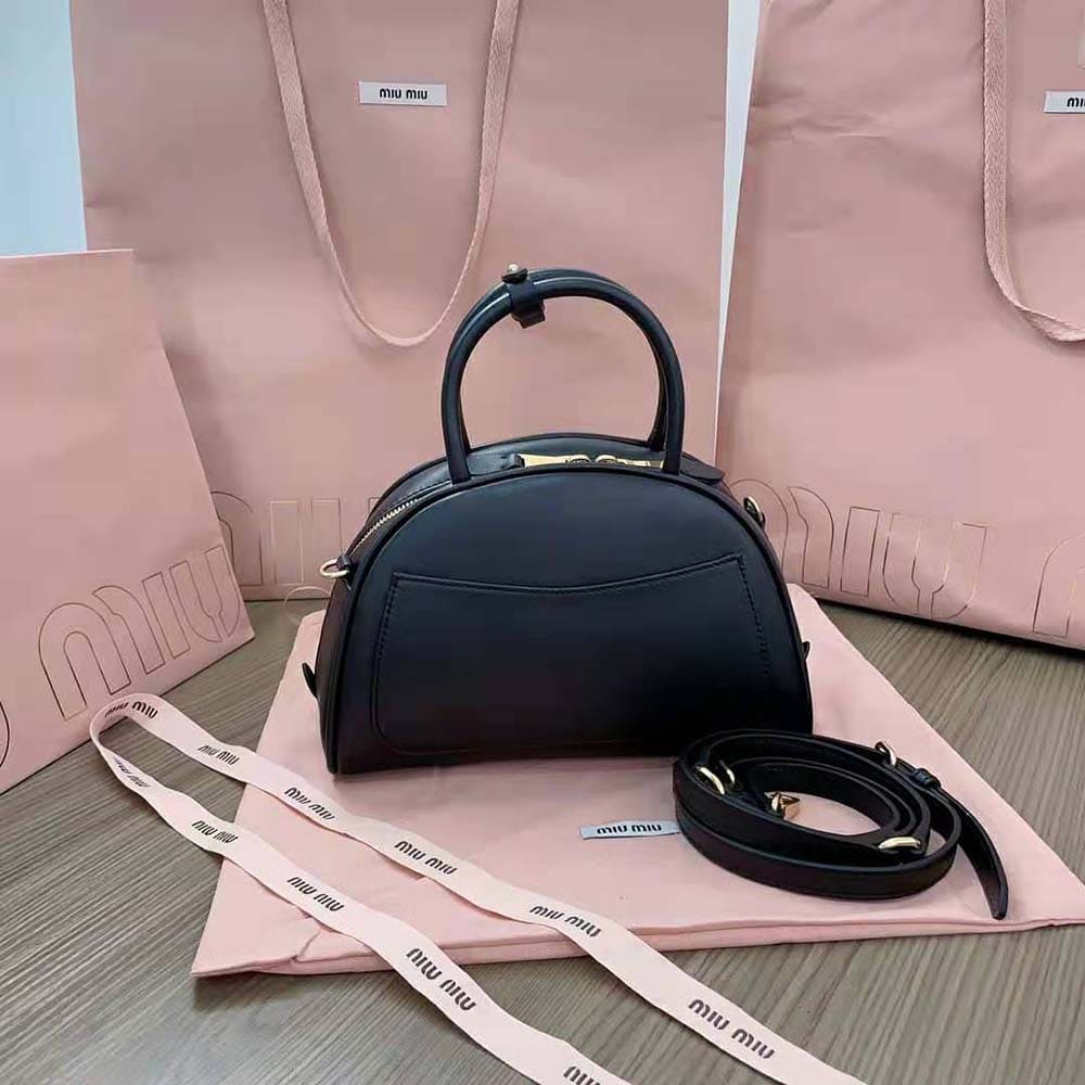 TÚI Miu Miu Women Medium Leather Top-handle Bag-Black