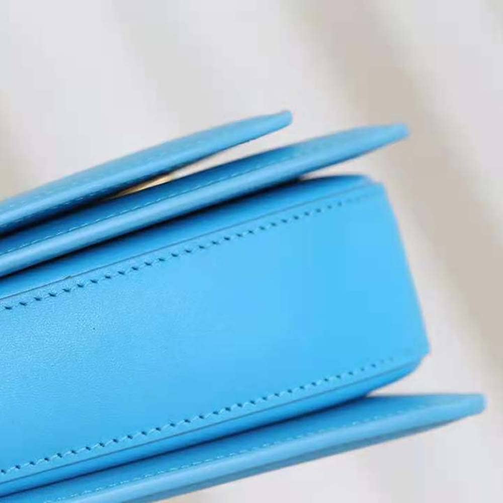 TÚI LOEWE Goya bằng da bê lụa màu xanh blue