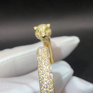 Vòng tay Cartier Panthère de Cartier Kim cương ngọc lục bảo vàng hồng 18K