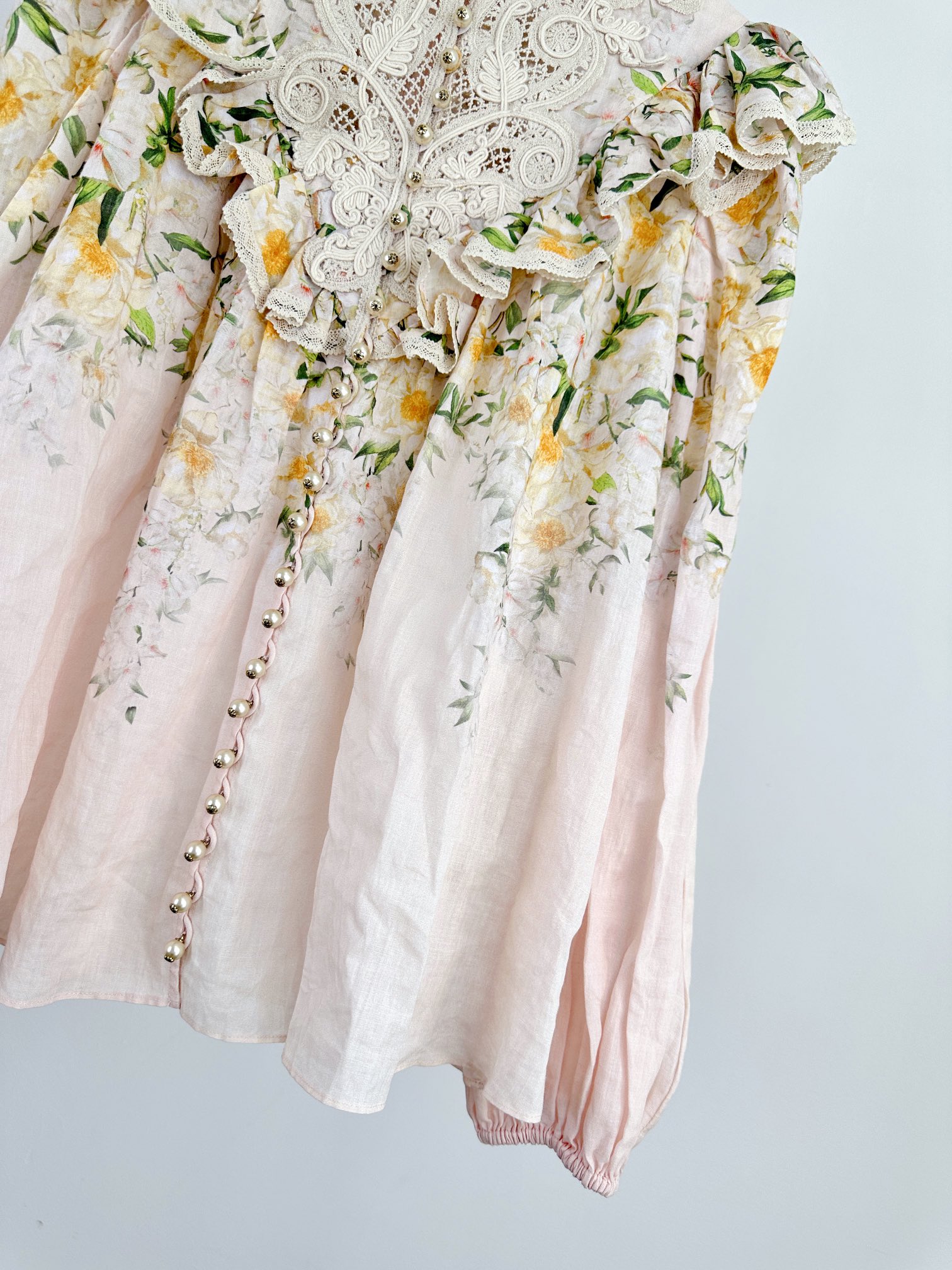 ÁO ZIMMERMANN Lace Fabric Flower Vintage Dress