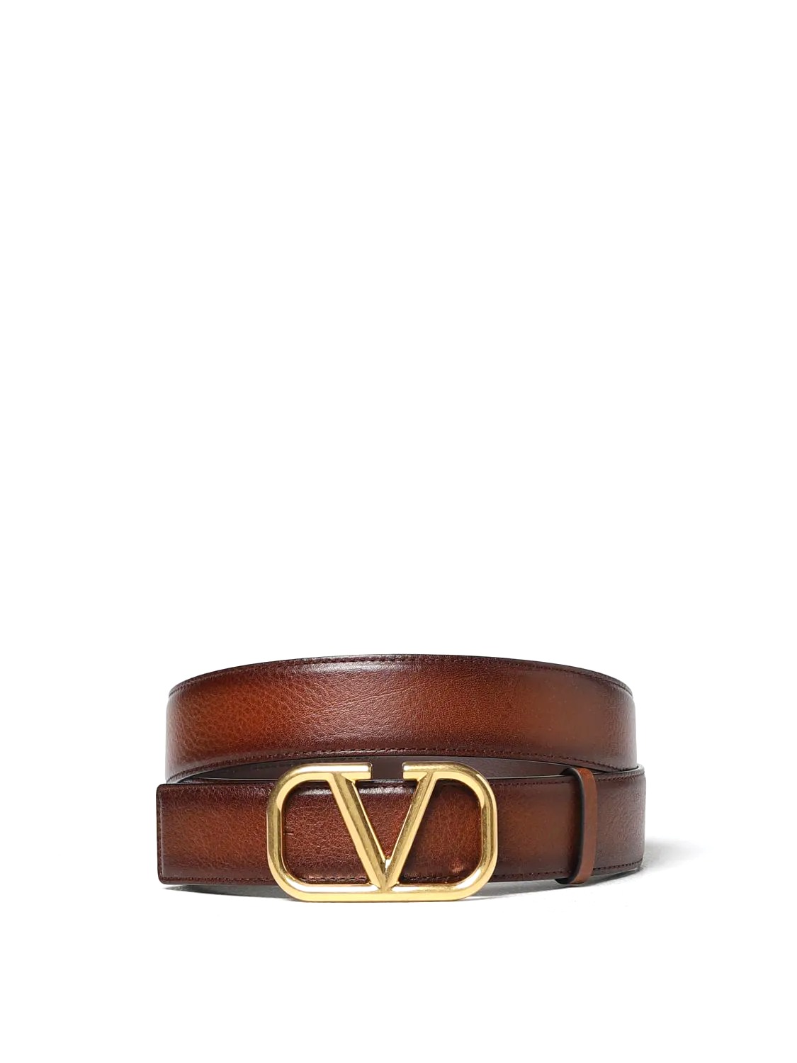 DÂY LƯNG VALENTINO GARAVANI V LOGO Brown leather