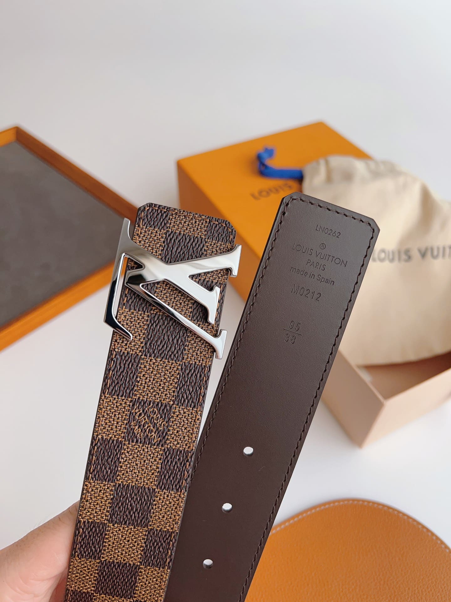 DÂY LƯNG LOUIS VUITTON SQUARE BROWN MONOGRAM LEATHER Khóa bạc