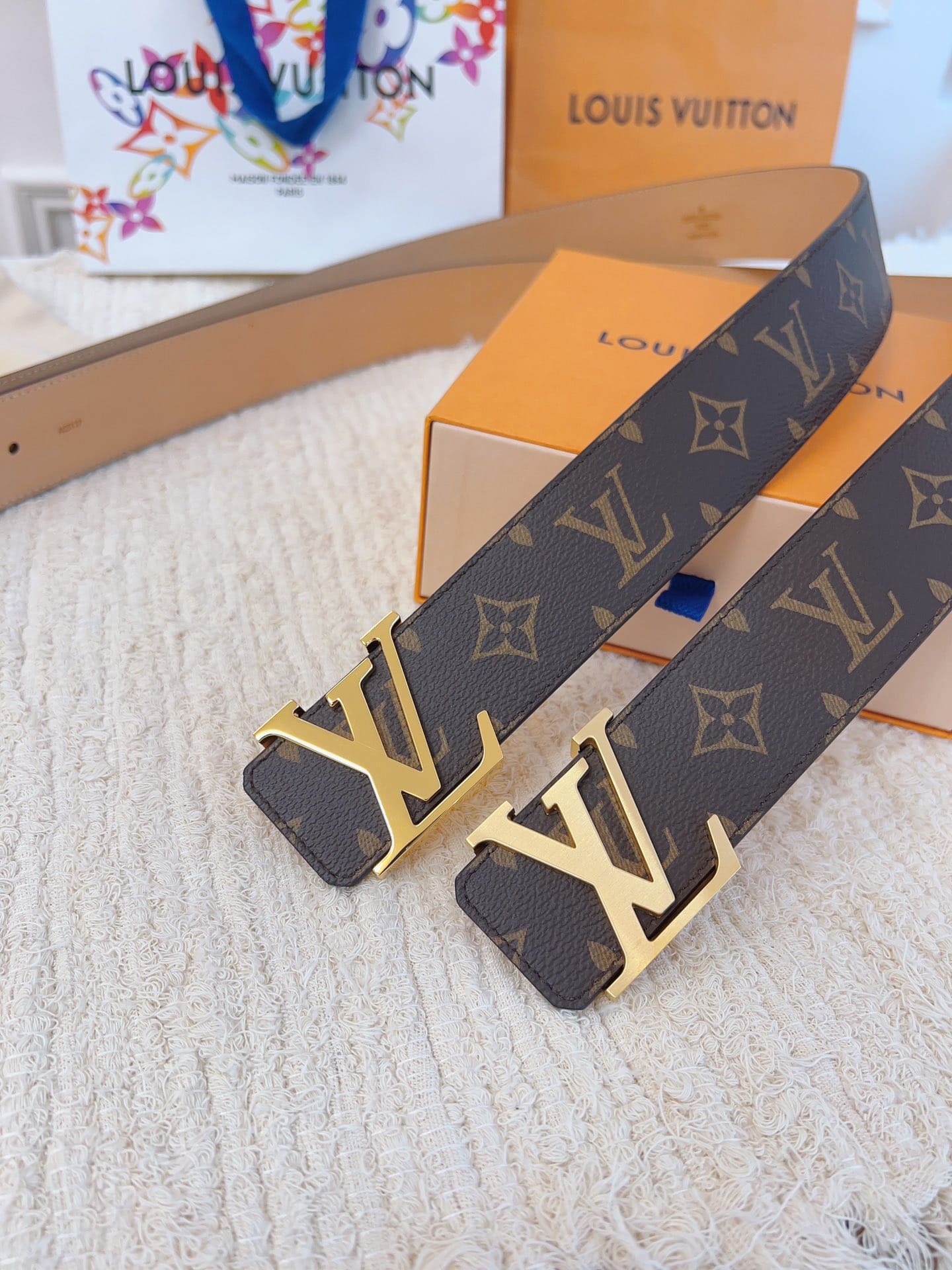 DÂY LƯNG LOUIS VUITTON LV BROWN MONOGRAM Khóa vàng