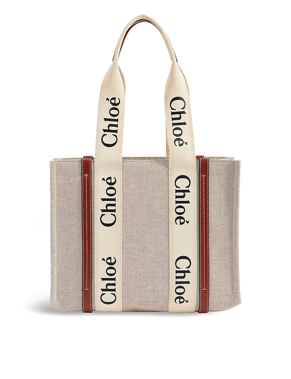 TÚI CHLOE Woody medium cotton-canvas tote bag