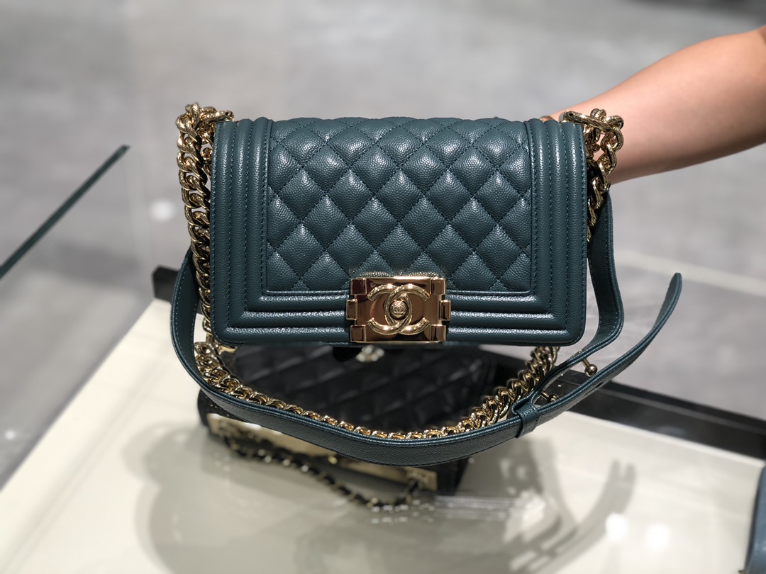 TÚI CHANEL LEBOY CAVIAR GREEN DA HAAS GOLD 20