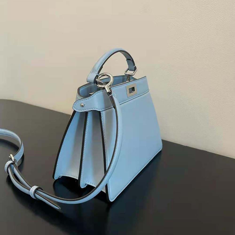 TÚI Fendi Women Peekaboo ISeeU Petite Light Blue Padded Nappa Leather Bag
