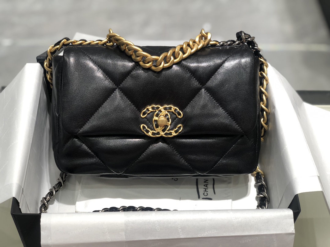 TÚI CHANEL 19 LAMBSKIN BLACK DA HAAS