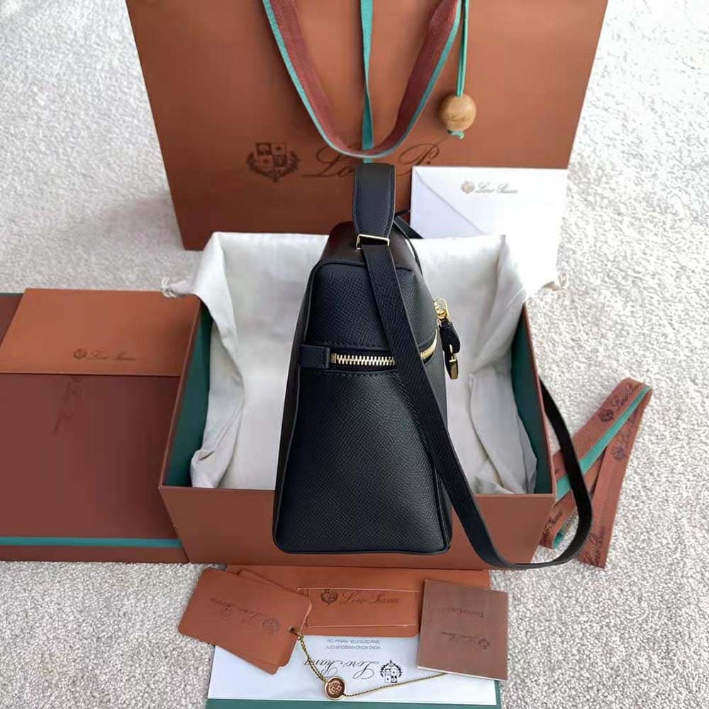 TÚI Loro Piana Women Extra Bag in Calfskin Leather-Black