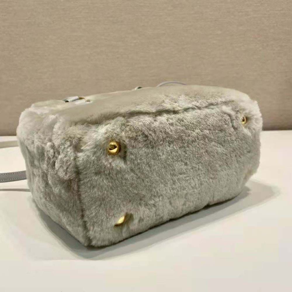 TÚI Prada Women Prada Galleria Shearling Mini-Bag-Silver