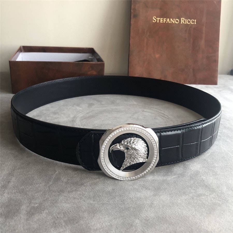 DÂY LƯNG STEFANO RICCI CROCODILE LEATHER DA CÁ SẤU Belt Khóa bạc