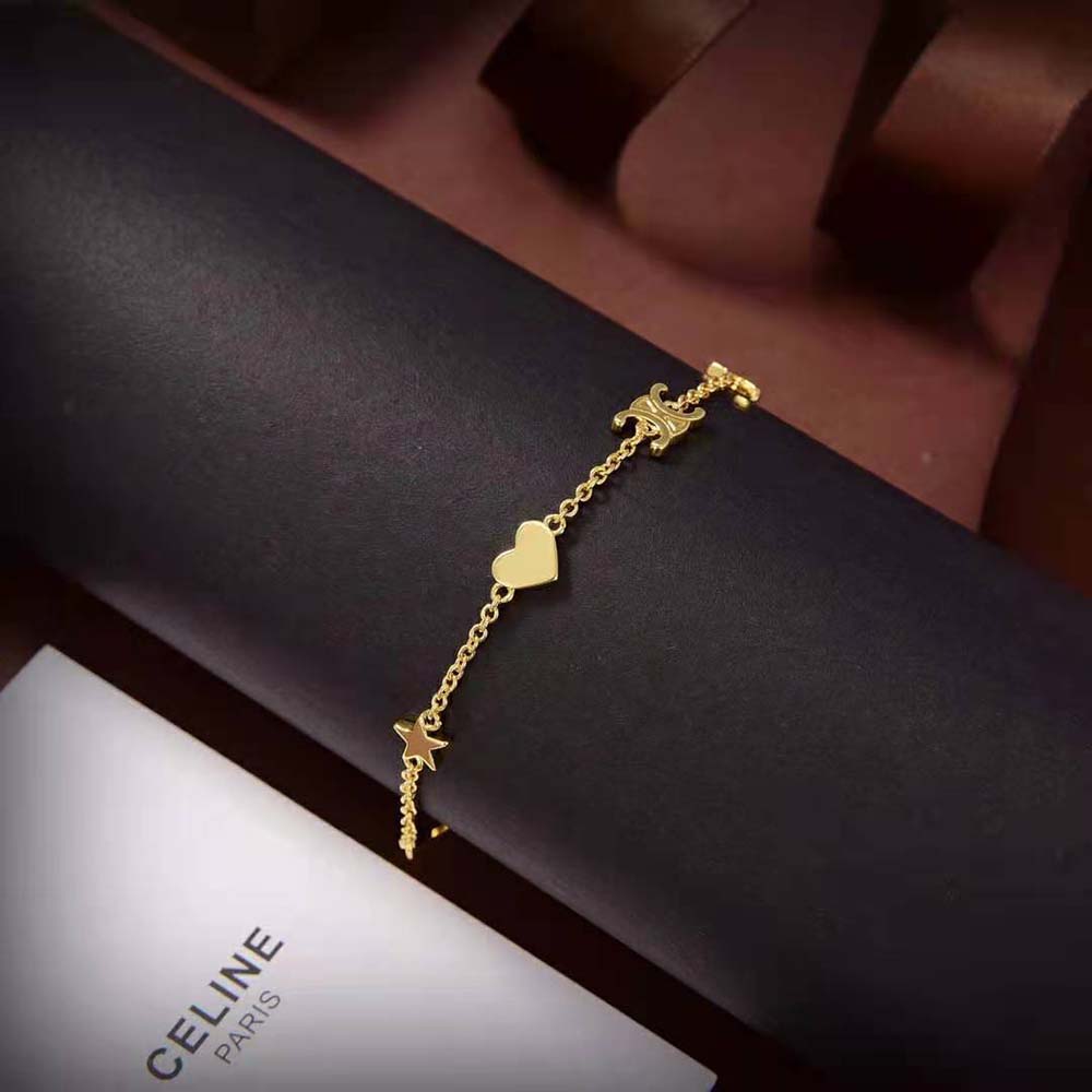 Vòng cổ Celine Maillon Triomphe Multi Motifs Bracelet in Brass with Gold Finish