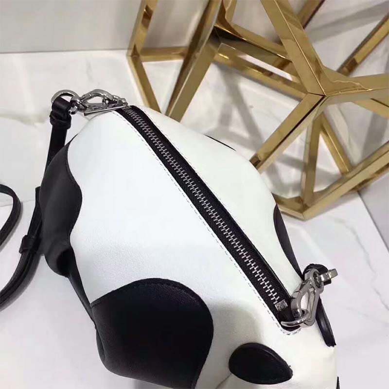 Túi Loewe Women Panda Mini Bag Black White in Calfskin