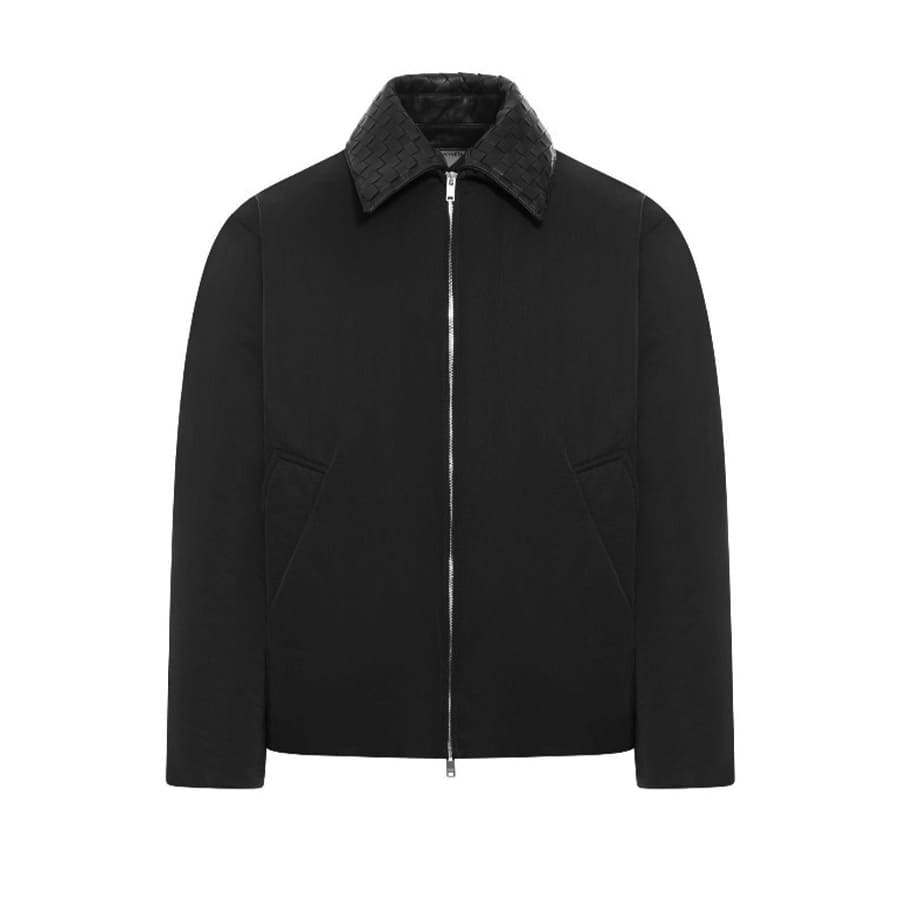 ÁO BOTTEGA VENETA INTRECCIATO COLLAR LAMBSKIN JACKET TOP QUALITY AAA DA CỪU