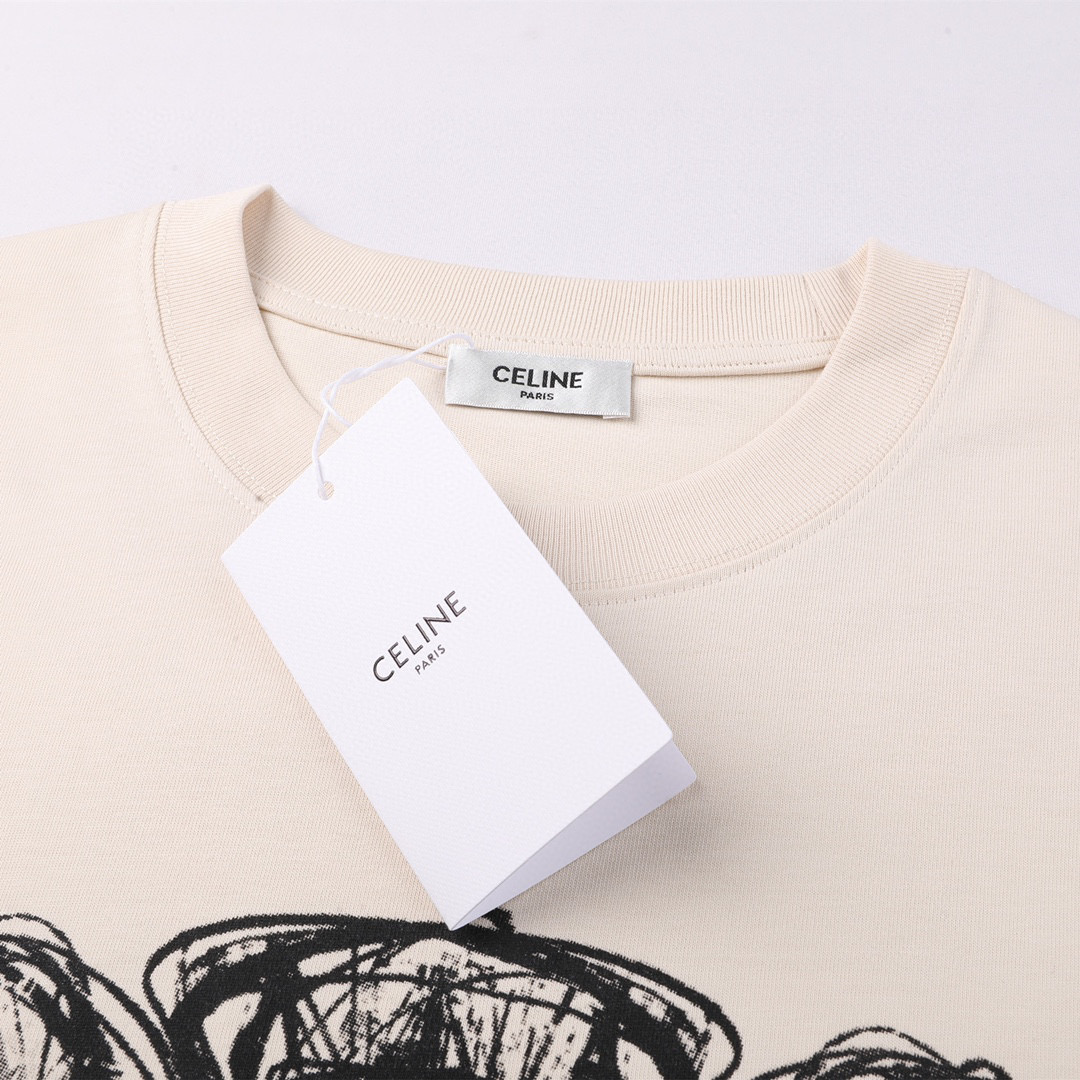ÁO CELINE PARIS print cotton jersey T-shirt