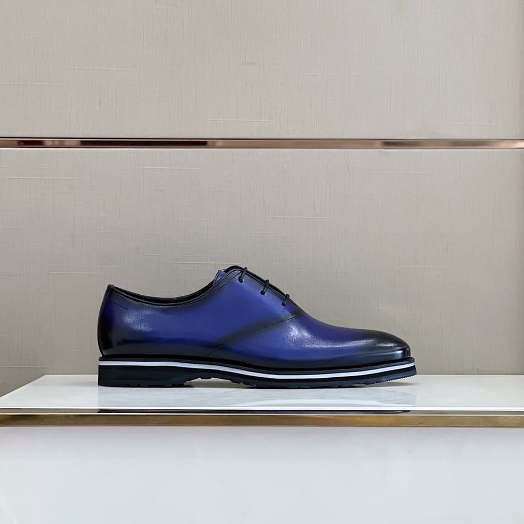 GIÀY BERLUTI OXFORD BLUE HANDMADE TOP QUALITY SHOES AAA