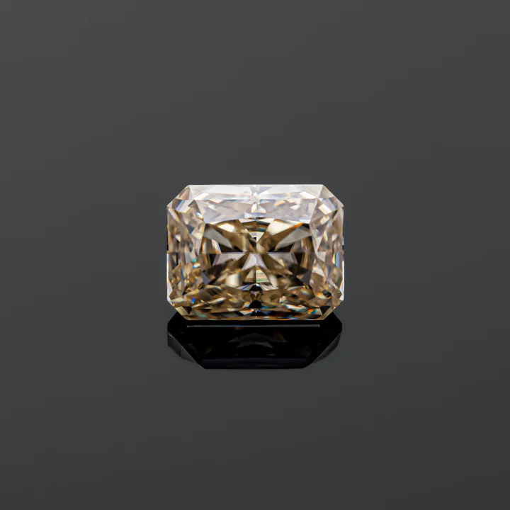 KIM CƯƠNG Radiant Cut Natural Champagne Loose Moissanite Stone