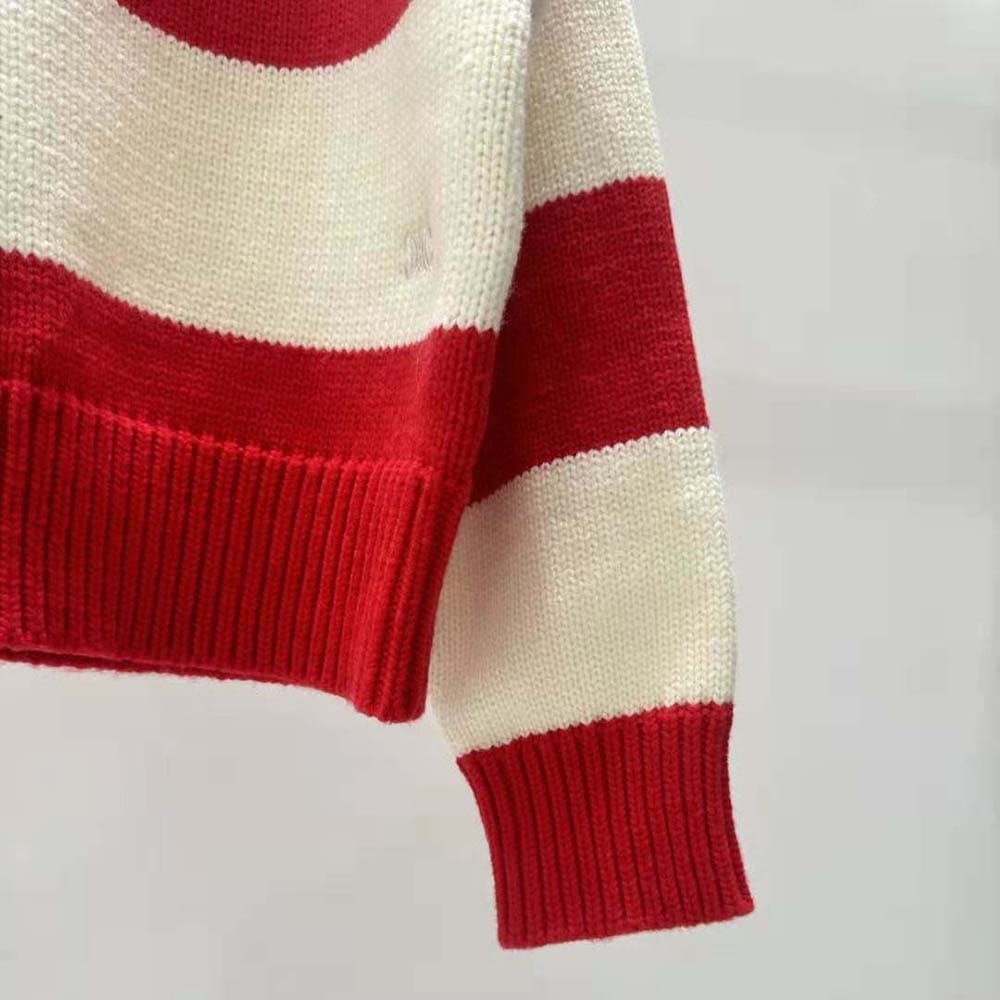 ÁO Celine Crew Neck Sweater in Wool Cashmere and Silk-Red Unisex