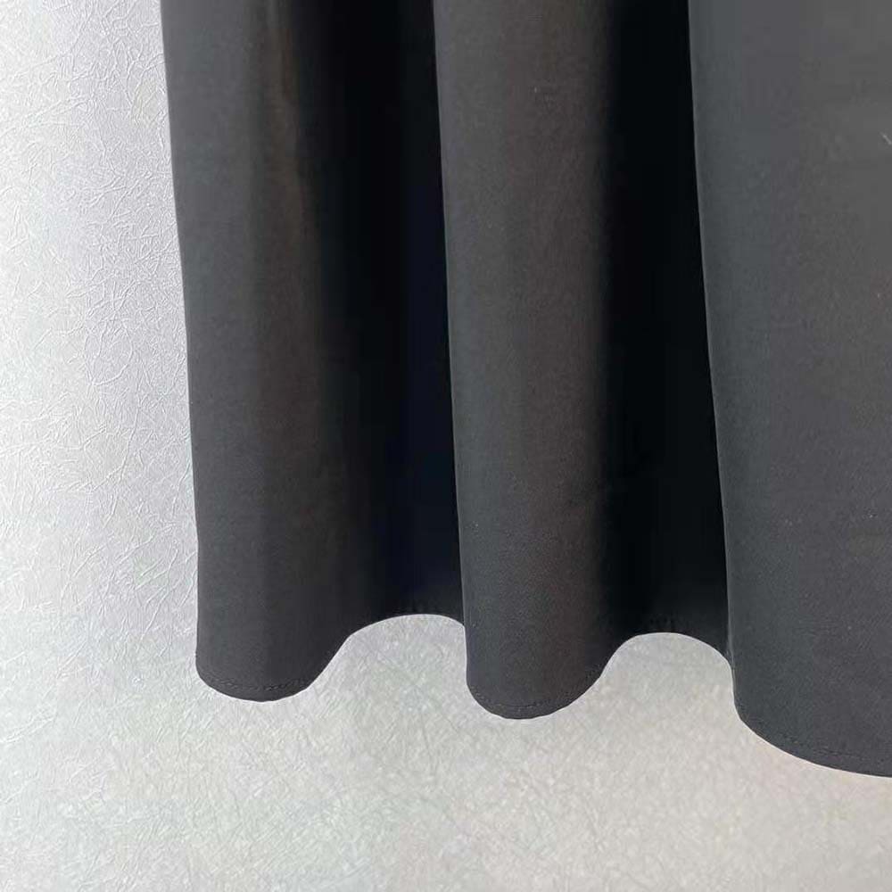 VÁY Dior Women Short Flared Dress Black Wool and Silk