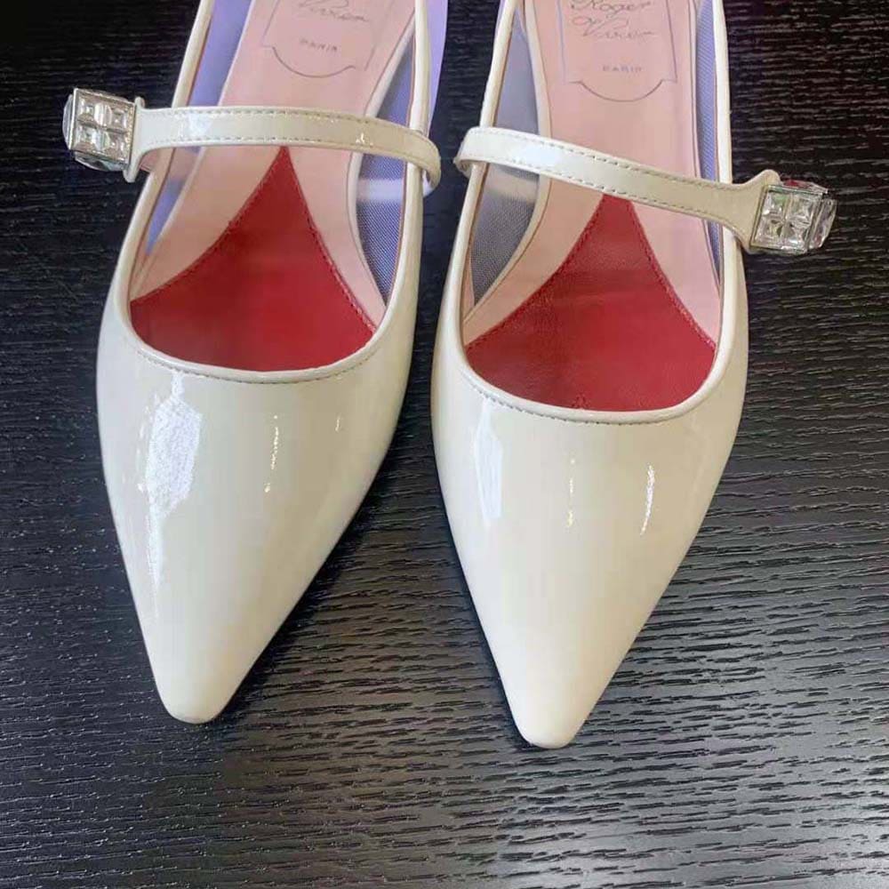 GIÀY Roger Vivier Women Babies Ballerinas in Patent Leather-White