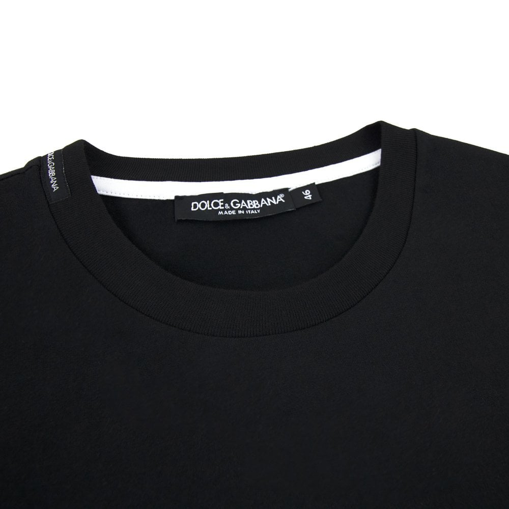ÁO DOLCE & GABBANA Cotton T-shirt With Dg Logo Print Black