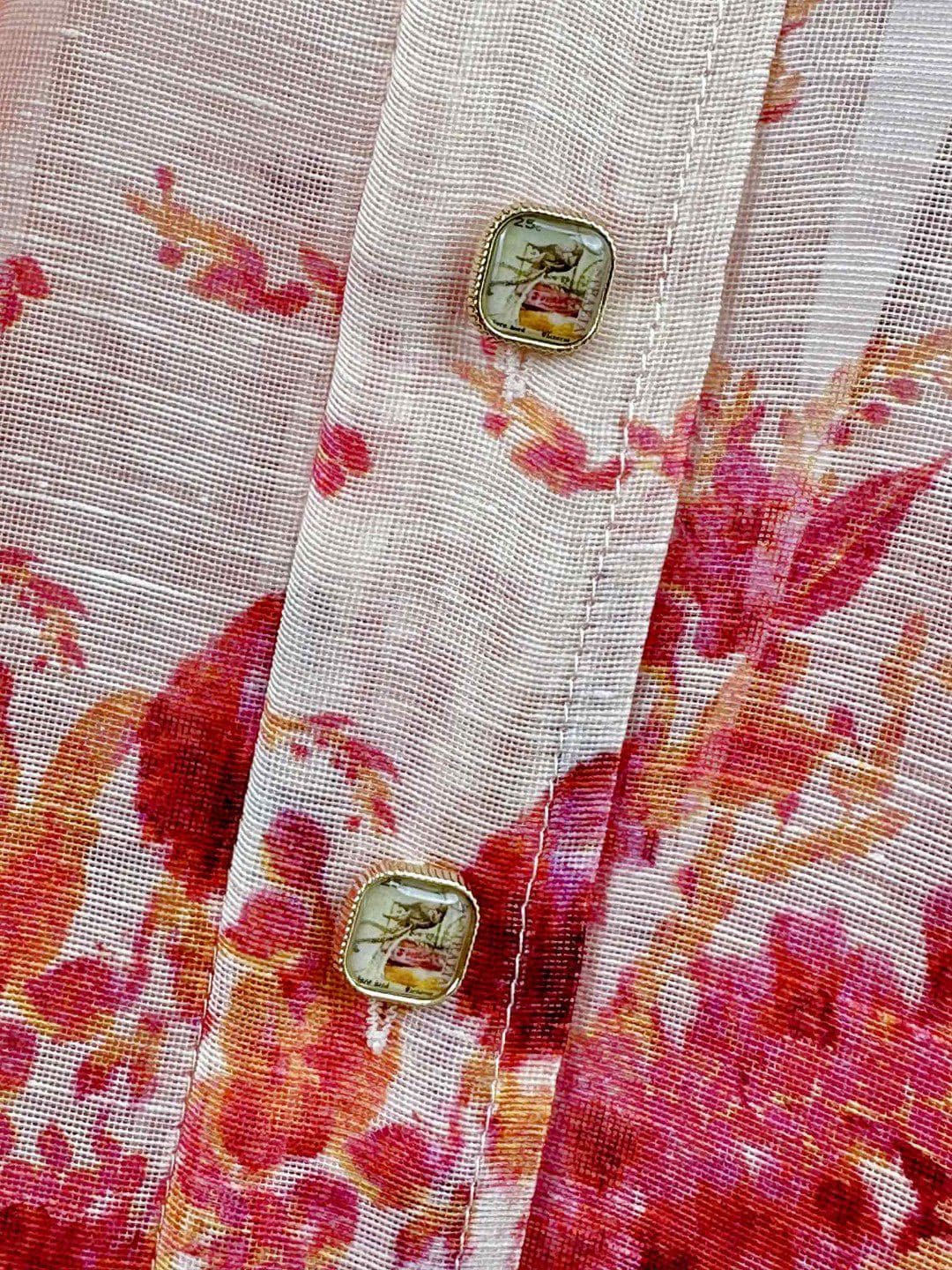 VÁY ZIMMERMANN Vintage Flower Short Sleeve Long Dress High Classy