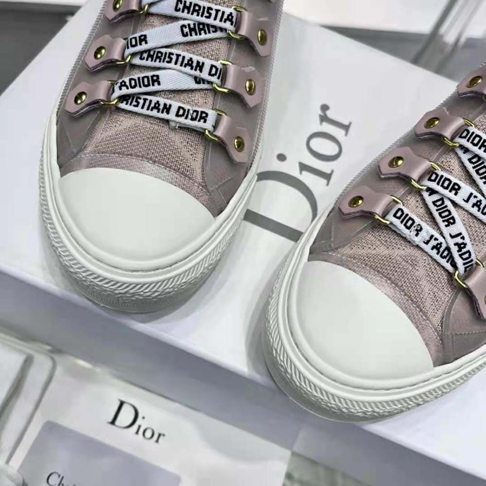 GIÀY Dior Women Walk’N’Dior Sneaker Nude Macrocannage Technical Mesh