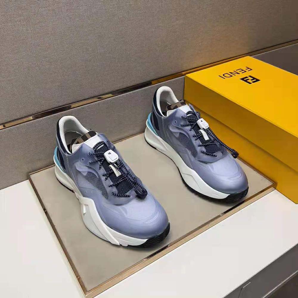 GIÀY Fendi Flow Light Blue Nylon Low-tops