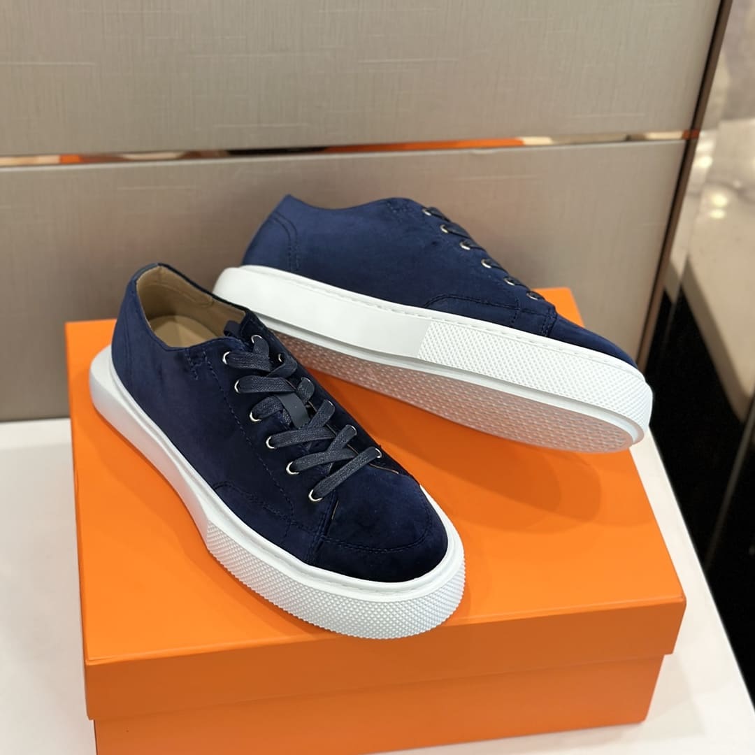 GIÀY HERMES SNEAKER LOW SPORTS SUEDE BLUE