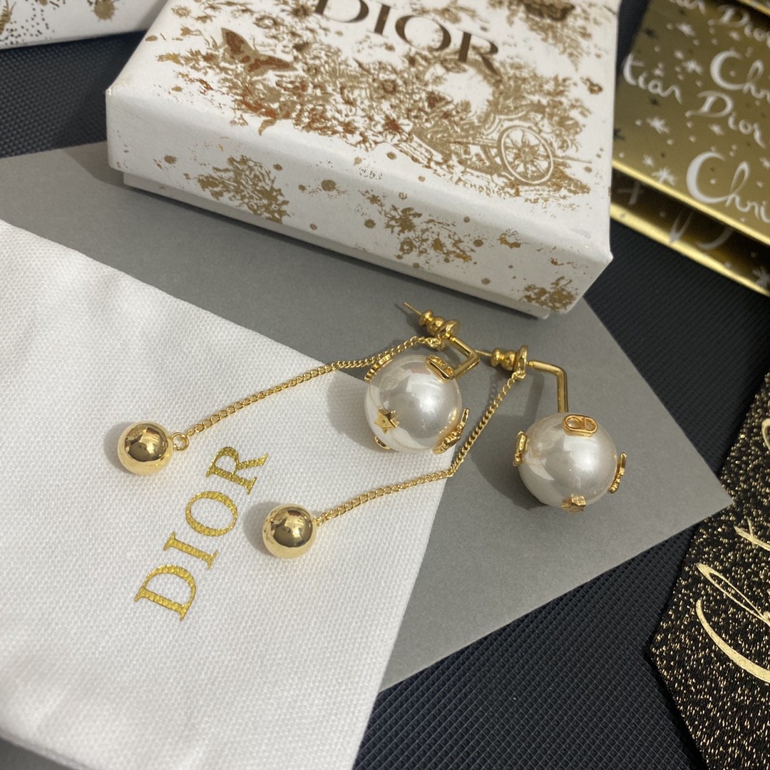 Bông tai Dior Earrings Bee Gold-Finish Gold Metal and Resin Pear Crystals