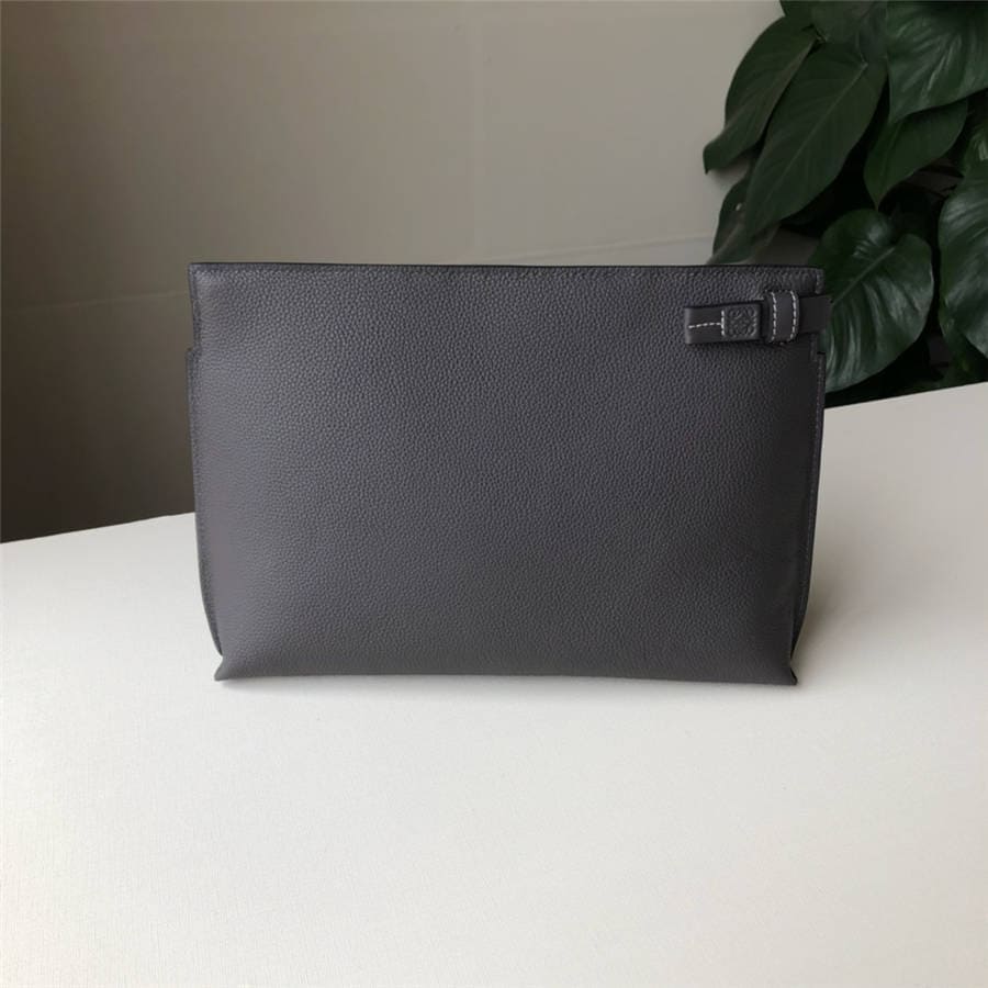 Túi LOEWE ladies clutch bag new pebbled leather T Pouch handbag Elephant and Green