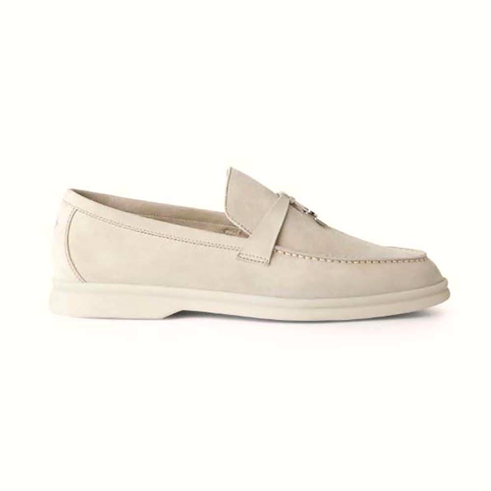GIÀY LORO PIANA Unisex Summer Charms Walk Loafers-White TOP QUALITY SHOES AAA