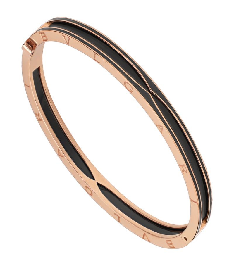 Vòng tay BVLGARI Rose Gold And Ceramic B.Zero1 Bangle vàng hồng 18K