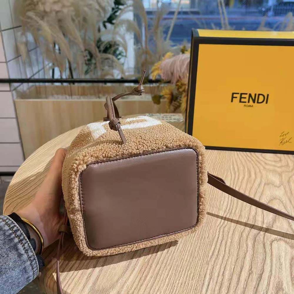 TÚI Fendi Women Mon Tresor Mini-Bag in Brown Sheepskin