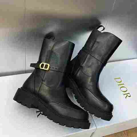 GIÀY Dior Women Empreinte Ankle Boot Black Calfskin and Rubber