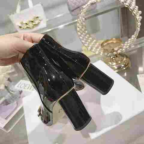 GIÀY Dior Women C’est Dior Heeled Ankle Boot Black Patent Calfskin