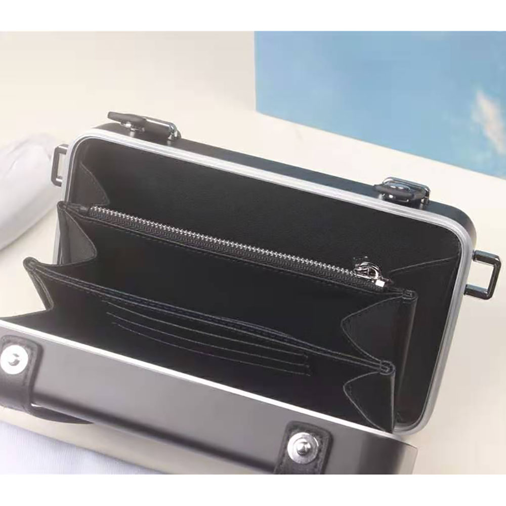 TÚI DIOR RIMOWA Personal Clutch Aluminum and Grained Calfskin-Black